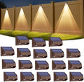 Super Long Lasting Solar Fence Lights Outdoor,Deck Lights Waterproof,Perfect for Winter and Rainy Days,Dusk to Dawn High Brightness Solar Lighting for Wall,Stair,Yard,Patio,Backyard(18 Pack,Brown) by Yivsen