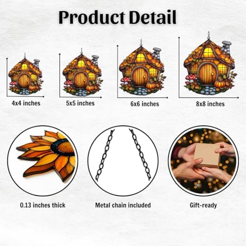 Pumpkin House Fall Autumn Acrylic Suncatcher - Image 2