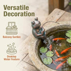 Antique Copper Fishing Frog Statue - Outdoor Garden Statue & Koi Pond Decor - Image 5