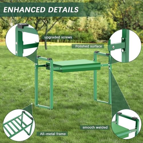 Garden Kneeler and Seat, 10.2" Wider Heavy Duty Thick for Kneeling and Seat - Image 3