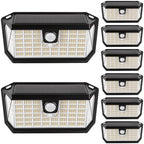 Brightever Solar Motion Sensor Outdoor Lights, 4000LM 344 LEDs Solar Outdoor Lights, IP65 Waterproof Exterior Flood Security Lights with 270° Wide Angle & 3 Modes for Patio Garage, 8-Pack Black by Brightever