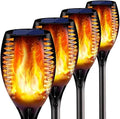 4 Pack LED USA Solar Torch Lights Outdoor Landscape Garden Pathway Light 43 inch 96 LED Waterproof Light with Flickering Flames with Auto On/Off Dusk to Dawn by Unknown