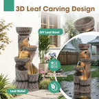 36" H Garden Water Fountains Outdoor, Waterfall Fountain with Lights - Image 4
