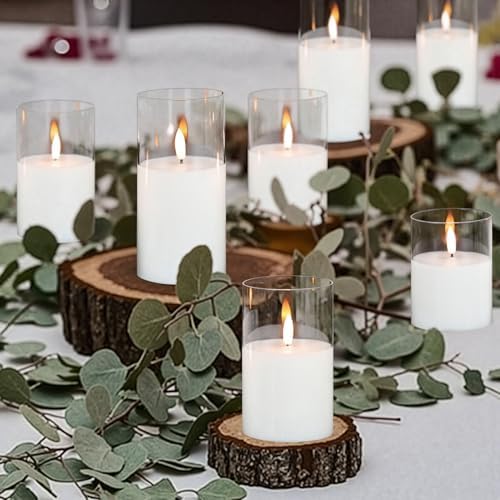 GenSwin Glass Flameless Candles Battery Operated with Remote Clear - Image 2