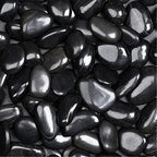 20 lbs Polished Black River Rocks, Natural Decorative Stones for Indoor Plants, Vases & Fish Tank, Includes 1 Engraved Inspirational Rock, 1-2 Inch Decorative Pebbles for Garden Landscaping by Ausluru