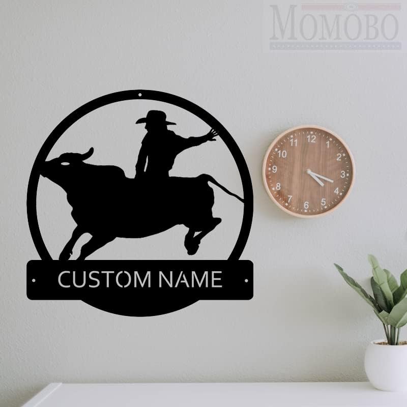 Bull Rider Custom Name Sign Metal Wall Art Personalized Last Name Plaque Outdoor Metal Wall Art Personalized Gift for Wedding/Housewarming - Image 7