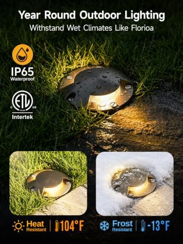 Gardenreet Brass Well Light, 12V Low Voltage, 2-Way Turret Top, 12 Pack - Image 5