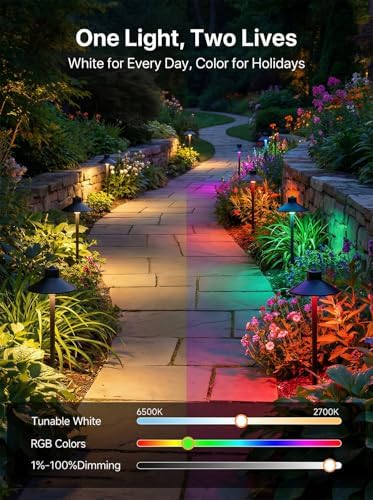 Gardenreet Smart Brass RGBCW Path Lights, 12V Low Voltage, Bronze, 2 Pack - Image 5