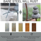 Aura Life Zen Garden Spinner Kinetic Wind Sculpture with Rock Cairn & Stake - Relaxing Outdoor Spinners for Yard and Garden - Handmade Outdoor Wind Art Vane Sculptures (Bare Steel) - Image 3