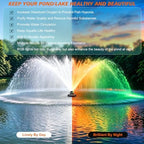 F1 Pond Fountain Aerator With Light RGB Led, 1HP 750W Floating Pump - Image 3