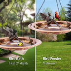 Good Directions Hanging Fired Copper Bird Bath with Fairy for Outside Backyard, Outdoor, Patio, Garden, Birdbath Gift for Bird Lovers Watchers, Large 18" Copper - Image 4