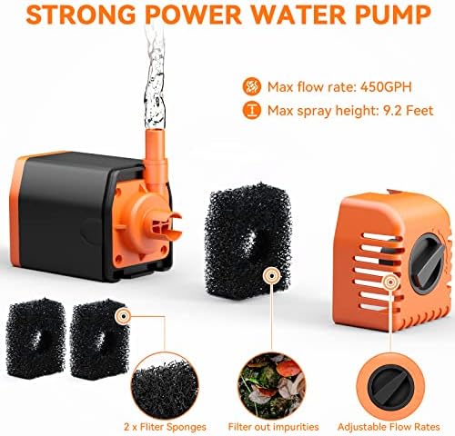 POPOSOAP Solar Water Pump Outdoor, 30 Watt Solar Powered Water Pump with 430GPH Solar Pump, 7 Nozzles, 6.6 Tubing DIY Water Feature for Pond, Fountain, Pool, Garden, Backyard - Image 2