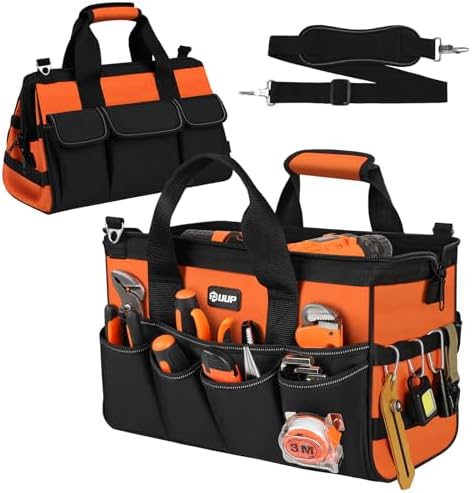 UUP 15" Heavy Duty Tool Bag, 16-Pocket Tool Box Organizer Orange by UUP