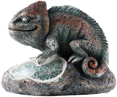 Rezpuao Solar Chameleon Garden Statues Outdoor Decor Resin Chameleon Figurine with Solar Light for Patio,Balcony,Yard,Lawn Ornament,Perfect Garden Gift - Image 2