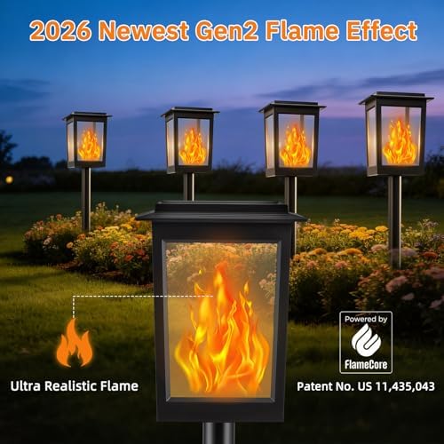 KYEKIO Large Size & Gen2 Flame Solar Torch Lights for Halloween Decorations - Image 2