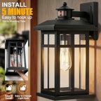 Brilvibera 2-Pack 16" Large Black Outdoor Wall Light - Image 2