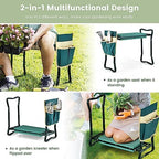 Goplus Garden Kneeler and Seat, Heavy-Duty Garden Bench w/Large Tool Pouch, Widen EVA Foam Kneeling Pad, Portable Gardening Gift for Women Men Seniors, Foldable Garden Stool for Kneeling & Sitting - Image 6