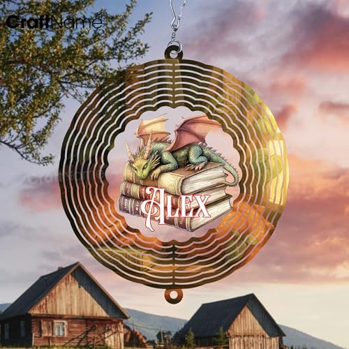 Personalized Dragon Wind Spinner 3D Stainless Steel, Dragon Garden Spinner Hanging Outdoor Decor, Wind Spinners Outdoor, Custom Gift for Grandmother, Mom, Wife - Image 4