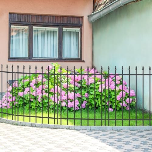 Decorative Metal Garden Fence 30" x 16', Outdoor Fence Border with Stakes - Image 2