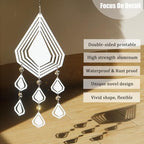 4Pack 8inch Sublimation Wind Spinner Blanks 3D Aluminum Metal Wind Sculpture Kinetic Spinners for Yard and Garden Indoor Art Ornaments Hanging Decoration (Diamond Pendant) - Image 3