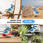 GUTE Blue Jay Metal Bird, Garden Yard Sculpture Art - Large Realistic Standing Blue Bird - Outdoor Fall, Winter, Spring, Summer Decoration - Handmade Bluejay Decor - Perfect and Sympathy Gifts - Image 5
