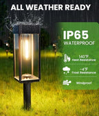 BITPOTT Garden Pathway Lights Solar, 4 Pack, 3 Heights, Warm White, IP65 - Image 5