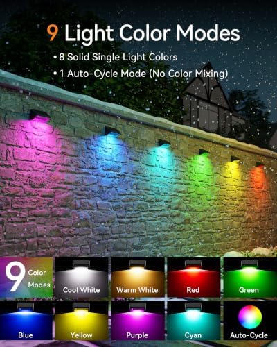 Fence Lights Solar Powered with Remote 16 Pack, IP65 Waterproof - Image 4