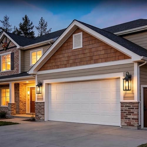 17" Large Outdoor Wall Lights for House 2-Pack, Matte Black - Image 3