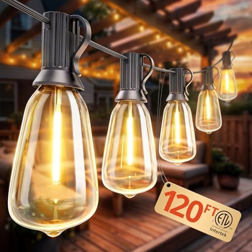 Outdoor String Lights 120FT, Outdoor Party Light with 58 Edison Lights Bulb by VIPARSPECTRA