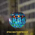 VCUTEKA Hanging Solar Lanterns, Colorful Mosaic Solar Lights Garden Decor - Image 4