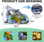 Solar Dragon Garden Statues Outdoor Decor, Resin Dragon Figurine with Succulent and 6 LED Lights Lawn Patio Balcony Art Decoration,Housewarming Birthday Gifts for Grandma Mom Women - Image 2