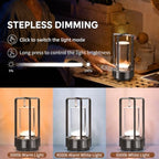 2 Pack Cordless Table Lamps, Rechargeable LED Decorative Lamp with Touch Control, 3 Color Modes & Stepless Dimming, 4200mAh Battery Powered Lamp for Bedroom/Bar/Kitchen/Outdoor, Gift for Home Décor - Image 6