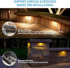 LEONLITE 8-Pack 12 Inch LED Hardscape Lighting, 12-24V AC/DC, 3W/5W/7W Dimmable, 2700K Soft White, ETL Listed Bundle 4-Pack 5CCT LED Paver Light 4x8 Inch for Paver, 12-24V Low Voltage, Waterproof IP67 - Image 3