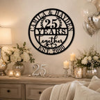 Personalized Anniversary Wedding Gifts,Personalized 25th Anniversary Wedding Gifts for Couple Parent Husband Wife, Custom Anniversary Metal Plaque - Image 3