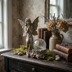 Garden Fairy Statue Outdoor Decoration, Outdoor Solar Light Fairy Garden Sculpture & Statue Patio, Lawn, Yard Accessories, Resin Copper Bronze Angel Figurines for Outside Decor, Gifts for Mom - Image 3