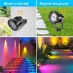 OurLeeme Lawn Flood Light Stake, RGB Spot Lights,8W Outdoor LED Flood Light Waterproof Garden Yard Lights with Remote Control,2-in 1 Landscaping Spotlights for Patio,Pathway, Driveway 85-265V (4 Pcs) - Image 5