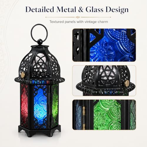 Vintage Rechargeable Decorative Lamp with Colored Glass, Dimmable - Image 7