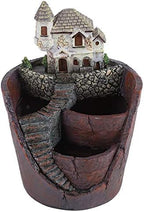 Succulent Plant Pot Container Herb Flower Basket Planter Home Garden Decor, Sky Garden Planter Herb Flower Cactus Succulent Plant Resin Pot Box Container(Cottages) - Image 4
