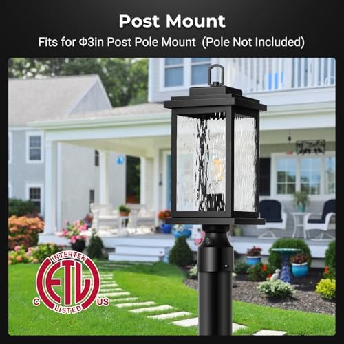 VIANIS Large Dusk to Dawn Outdoor Post Lights, Black Hardwired Waterproof - Image 5