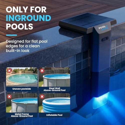 Solar Pool Light for Inground Pools Only, 56 LEDs 3-Sided 180° Wide Glow, Remote Control, 10 Colors 4 Modes, 3 Brightness Levels, Extendable Underwater Effect, IP68 Waterproof, 1 Pack - Image 2