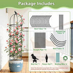 Obelisk Trellis for Garden Plants Climbing: 6ft Rustproof Metal Pipe with Plastic Coated - Potted Plant Climber Support for Outdoor Indoor Grape Vines Vegetable Fruits Flowers (2PC) - Image 6