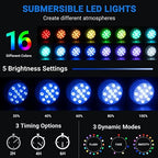 LOFTEK Pool Lights, Submersible LED Lights with Magnets & Suction Cups - Image 2