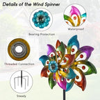 DREAMYSOUL Metal Wind Spinners Outdoor, 63" Kinetic Wind Spinners Colorful Wind Sculpture Yard Art for Garden Patio Lawn Decor - Image 4