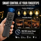 Solar Lights Outdoor Waterproof: ST38 50FT 15M Patio Lights Shatterproof Bulbs - Solar Powered & USB Charging- Remote Control 3 Light Modes Dimmable Solar Light - Garden Camping Backyard - Image 3