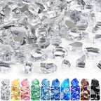 GasSaf 1/2 Inch Crystal Ice Fire Glass Reflective Tempered Fireglass, 20lb by GasSaf