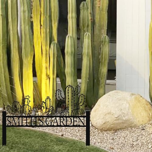 Customized Cactus Metal Garden Sign with Stakes, Garden Decoration Metal Sign, Personalized Gardener Family Name Sign, Cactus Yard Decor, Patio Decorative, Lawn Art, Farmhouse Garden, New Home Gift - Image 3