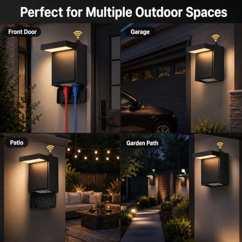 Nigaut 10W LED Outdoor Porch Light with GFCI Outlet, Dusk to Dawn, IP66 - Image 3