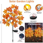 TORONTOKYO 2 Pack Fall Solar Outdoor Lights, Fall Decor 40 LED Maple Leaves Solar Stake Light with 8 Modes, Waterproof Fall Garden Lights Thanksgiving Decorations for Autumn Yard Pathway Outside - Image 2