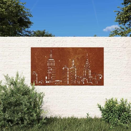 HKPWRBFG Corten Steel Wall Decor 41.3x21.7 in Skyline Garden Ornament by Unknown