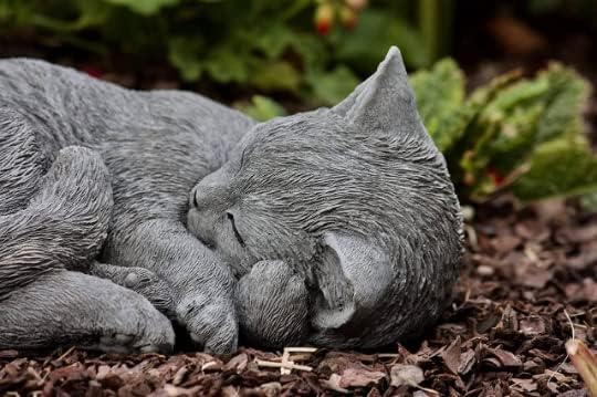 Curled up Sleeping cat Figurine Garden Resting Kitty Statue Cute Concrete cat Sculpture Great Gift for pet Lovers - Image 5